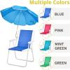imageOutvita Beach Chair with Umbrella Outdoor Folding Chair High Strength Cleanable Fabric Lightweight and Waterproof for Sand Camping Lawn Concert Travel Festival BlueHeavy Duty Supports 220lbsBlue