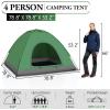 imageOutvita Camping Dome Tent 14 Person Waterproof Windproof Easy Setup Spacious Family Tents with Carry Bag ampamp Rain Fly for Hiking Backpacking Traveling Glamping BeachGreen