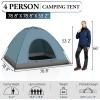 imageOutvita Camping Dome Tent 14 Person Waterproof Windproof Easy Setup Spacious Family Tents with Carry Bag ampamp Rain Fly for Hiking Backpacking Traveling Glamping BeachBlue