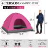 imageOutvita Camping Dome Tent 14 Person Waterproof Windproof Easy Setup Spacious Family Tents with Carry Bag ampamp Rain Fly for Hiking Backpacking Traveling Glamping BeachPink