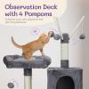 imageOutvita Cat Tree 57 Inch Plush Cats Tower for Indoor Pets with Sisal Scratching Post Large Cat Condo Climbing Frame with Multi Level Jumping Platform Hammock Toy Balls Dark GrayDark Gray