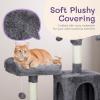imageOutvita Cat Tree 57 Inch Plush Cats Tower for Indoor Pets with Sisal Scratching Post Large Cat Condo Climbing Frame with Multi Level Jumping Platform Hammock Toy Balls Dark GrayDark Gray