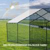 imageOutvita Chicken Coop 19510 FT Large Metal Chicken House Poultry Habitat Cage with Waterproof Cover Walkin Chicken Run Pen for Small Animals Yard Farm PatioBlack