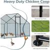 imageOutvita Chicken Coop 19510 FT Large Metal Chicken House Poultry Habitat Cage with Waterproof Cover Walkin Chicken Run Pen for Small Animals Yard Farm PatioBlack