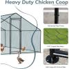 imageOutvita Chicken Coop 19510 FT Large Metal Chicken House Poultry Habitat Cage with Waterproof Cover Walkin Chicken Run Pen for Small Animals Yard Farm PatioBlack