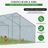 imageOutvita Chicken Coop 19510 FT Large Metal Chicken House Poultry Habitat Cage with Waterproof Cover Walkin Chicken Run Pen for Small Animals Yard Farm PatioSilver