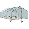 imageOutvita Chicken Coop 19510 FT Large Metal Chicken House Poultry Habitat Cage with Waterproof Cover Walkin Chicken Run Pen for Small Animals Yard Farm PatioBlack