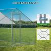 imageOutvita Chicken Coop 19510 FT Large Metal Chicken House Poultry Habitat Cage with Waterproof Cover Walkin Chicken Run Pen for Small Animals Yard Farm PatioSilver