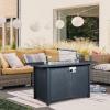imageOutvita Fire Pit Table 43quot 50000 BTU Rectangle Metal Propane Fire Table with Lid Lava Rocks Waterproof Dust Cover and Glass Wind Guard for Garden Backyard Deck Patio