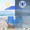 imageOutvita Folding Double Camping Chair wUmbrella Beverage Holder Carrying Bag Cooler Fold Up Table Large Bearing Capacity for Beach Patio Pool Park Outdoor BlueBlue