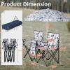 imageOutvita Folding Double Camping Chair wUmbrella Beverage Holder Carrying Bag Cooler Fold Up Table Large Bearing Capacity for Beach Patio Pool Park Outdoor BlueShark Pattern