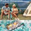 imageOutvita Folding Double Camping Chair wUmbrella Beverage Holder Carrying Bag Cooler Fold Up Table Large Bearing Capacity for Beach Patio Pool Park Outdoor BlueCoconut Tree Pattern