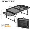 imageOutvita Folding Portable Picnic Camping Table Small Lightweight with 2 Wing Panels ampamp Carry Handle Outdoor Grill Table for Camping Cooking BBQ RV Picnic BlackBlack