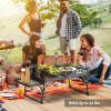 imageOutvita Folding Portable Picnic Camping Table Small Lightweight with 2 Wing Panels ampamp Carry Handle Outdoor Grill Table for Camping Cooking BBQ RV Picnic BlackBlack