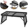 imageOutvita Folding Portable Picnic Camping Table Small Lightweight with 2 Wing Panels ampamp Carry Handle Outdoor Grill Table for Camping Cooking BBQ RV Picnic BlackBlack