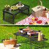 imageOutvita Folding Portable Picnic Camping Table Small Lightweight with 2 Wing Panels ampamp Carry Handle Outdoor Grill Table for Camping Cooking BBQ RV Picnic BlackBlack