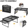 imageOutvita Folding Portable Picnic Camping Table Small Lightweight with 2 Wing Panels ampamp Carry Handle Outdoor Grill Table for Camping Cooking BBQ RV Picnic BlackBlack