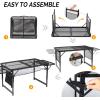 imageOutvita Folding Portable Picnic Camping Table Small Lightweight with 2 Wing Panels ampamp Carry Handle Outdoor Grill Table for Camping Cooking BBQ RV Picnic BlackBlack