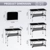 imageOutvita Folding Table 3FT Aluminum Camping Table with Storage Adjustable Height Picnic Table Lightweight for Carring Outdoor Party Events BeachBlack