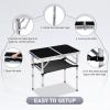 imageOutvita Folding Table 3FT Aluminum Camping Table with Storage Adjustable Height Picnic Table Lightweight for Carring Outdoor Party Events BeachBlack