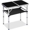 imageOutvita Folding Table 3FT Aluminum Camping Table with Storage Adjustable Height Picnic Table Lightweight for Carring Outdoor Party Events BeachBlack