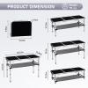 imageOutvita Folding Table 3FT Aluminum Camping Table with Storage Adjustable Height Picnic Table Lightweight for Carring Outdoor Party Events BeachBlack