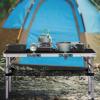 imageOutvita Folding Table 3FT Aluminum Camping Table with Storage Adjustable Height Picnic Table Lightweight for Carring Outdoor Party Events BeachBlack