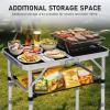 imageOutvita Folding Table 3FT Aluminum Camping Table with Storage Adjustable Height Picnic Table Lightweight for Carring Outdoor Party Events BeachBlack