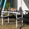 imageOutvita Folding Table 3FT Aluminum Camping Table with Storage Adjustable Height Picnic Table Lightweight for Carring Outdoor Party Events BeachBlack