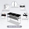 imageOutvita Folding Table 3FT Aluminum Camping Table with Storage Adjustable Height Picnic Table Lightweight for Carring Outdoor Party Events BeachBlack