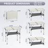 imageOutvita Folding Table 3FT Aluminum Camping Table with Storage Adjustable Height Picnic Table Lightweight for Carring Outdoor Party Events BeachWhite
