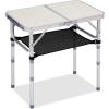 imageOutvita Folding Table 3FT Aluminum Camping Table with Storage Adjustable Height Picnic Table Lightweight for Carring Outdoor Party Events BeachWhite