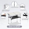 imageOutvita Folding Table 3FT Aluminum Camping Table with Storage Adjustable Height Picnic Table Lightweight for Carring Outdoor Party Events BeachWhite