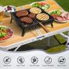 imageOutvita Folding Table 3FT Aluminum Camping Table with Storage Adjustable Height Picnic Table Lightweight for Carring Outdoor Party Events BeachWood