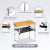 imageOutvita Folding Table 3FT Aluminum Camping Table with Storage Adjustable Height Picnic Table Lightweight for Carring Outdoor Party Events BeachWood