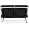 imageOutvita Folding Table 4FT Aluminum Camping Table with Large Storage Space and Adjustable Height Picnic Table Lightweight for Carring Outdoor Party Events BeachBlack