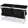 imageOutvita Folding Table 4FT Aluminum Camping Table with Large Storage Space and Adjustable Height Picnic Table Lightweight for Carring Outdoor Party Events BeachBlack