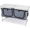 imageOutvita Folding Table 4FT Aluminum Camping Table with Large Storage Space and Adjustable Height Picnic Table Lightweight for Carring Outdoor Party Events BeachWhite