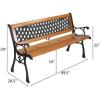 imageOutvita Garden Bench 48quot Front Porch Bench with Steel Frame Solid Construction Outdoor Seating for YardPlayground PatioRhombic
