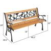 imageOutvita Garden Bench 48quot Front Porch Bench with Steel Frame Solid Construction Outdoor Seating for YardPlayground PatioRose