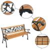 imageOutvita Garden Bench 48quot Front Porch Bench with Steel Frame Solid Construction Outdoor Seating for YardPlayground PatioRose