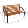 imageOutvita Garden Bench 48quot Front Porch Bench with Steel Frame Solid Construction Outdoor Seating for YardPlayground PatioSlat