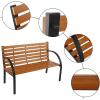 imageOutvita Garden Bench 48quot Front Porch Bench with Steel Frame Solid Construction Outdoor Seating for YardPlayground PatioSlat