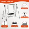imageOutvita Grill Swing Campfire Grill Stand with Iron Grill Grate Campfire Cooking Rack with Hooks and Carry Bag Portable Cookware Hanging Rack Outdoor Camping Bonfire for Cookware ampamp Dutch Oven