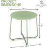 imageOutvita Indoor and Outdoor Side Table Small Patio Side Table Metal Round Portable Waterproof Weather Resistant End Table for Patio Garden Balcony Yard Wood Grain Color1