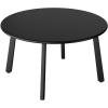 imageOutvita Indoor and Outdoor Side Table Small Patio Side Table Metal Round Portable Waterproof Weather Resistant End Table for Patio Garden Balcony Yard Wood Grain Color2