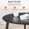 imageOutvita Indoor and Outdoor Side Table Small Patio Side Table Metal Round Portable Waterproof Weather Resistant End Table for Patio Garden Balcony Yard Wood Grain Color1