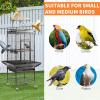 imageOutvita Large Rolling Bird Cage 65quot Metal Bird Cage with Play Top and Stand Flight Cage for Parrot Parakeet Cockatiel Lovebird PigeonBlack