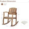 imageOutvita Outdoor Acacia Wood Rocking Chair Set of 2 Wooden Rocker wDetachable Washable Cushions Patio Rocker for Porch Garden Patio Indoor Natural