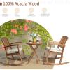 imageOutvita Outdoor Acacia Wood Rocking Chair Set of 2 Wooden Rocker wDetachable Washable Cushions Patio Rocker for Porch Garden Patio Indoor Natural